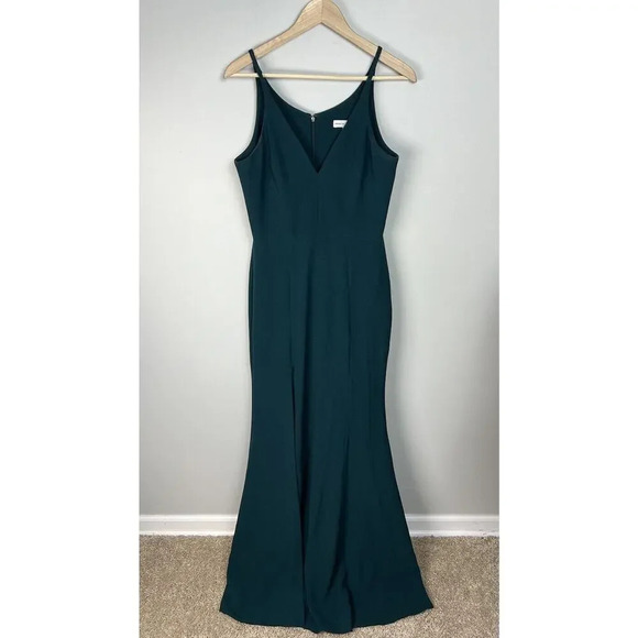 Dress The Population Iris Gown Pine Green Size Medium Maxi Stretch Women’s - Picture 3 of 9